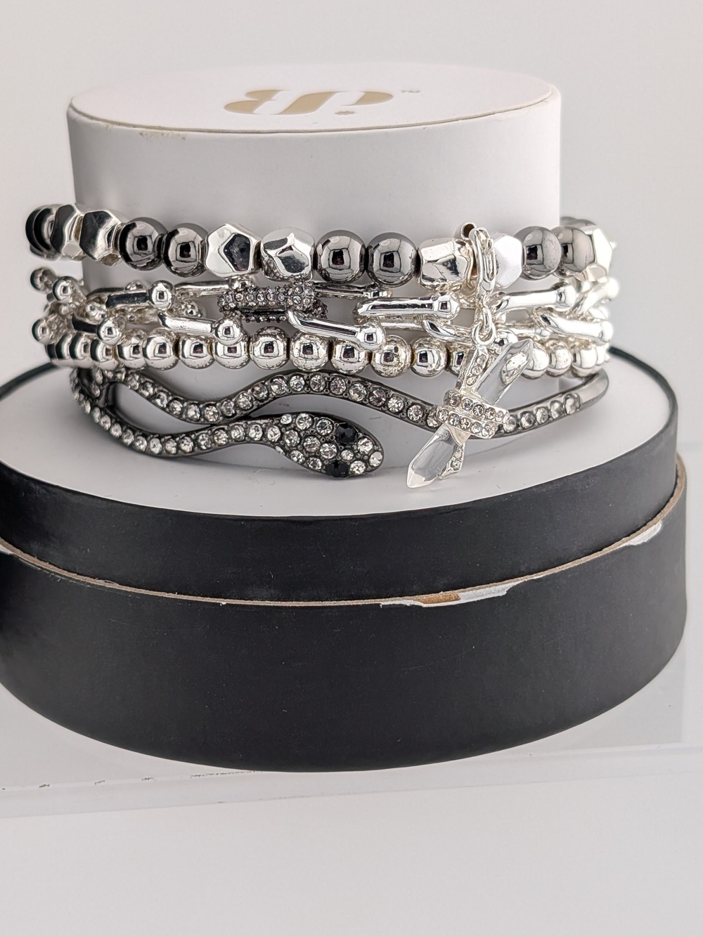 BP Easy On The Eyes Silver-Tone Multi-Stack Bracelet Set